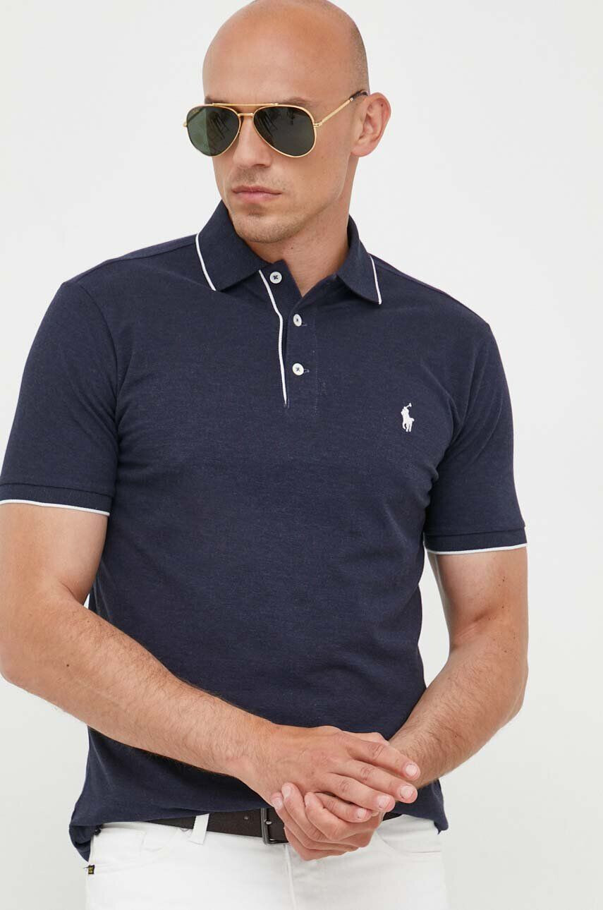 Polo Ralph Lauren Bavlnené polo tričko tmavomodrá farba jednofarebné - Pepit.sk