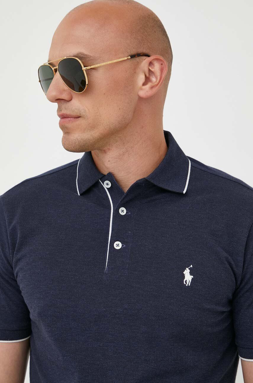 Polo Ralph Lauren Bavlnené polo tričko tmavomodrá farba jednofarebné - Pepit.sk