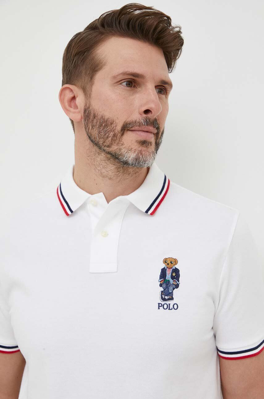 Polo Ralph Lauren Bavlnené polo tričko biela farba jednofarebné - Pepit.sk