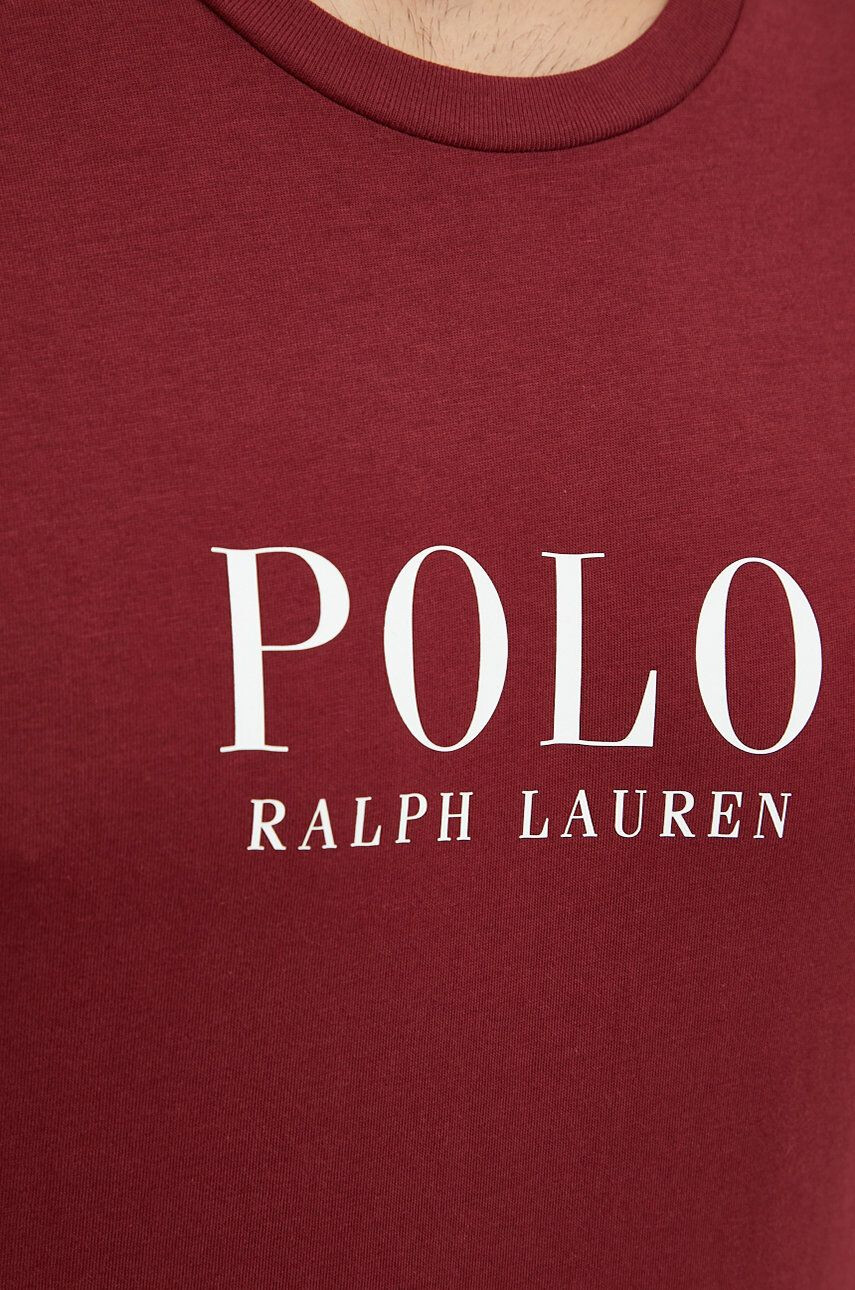 Polo Ralph Lauren Bavlnené pyžamové tričko bordová farba s potlačou - Pepit.sk