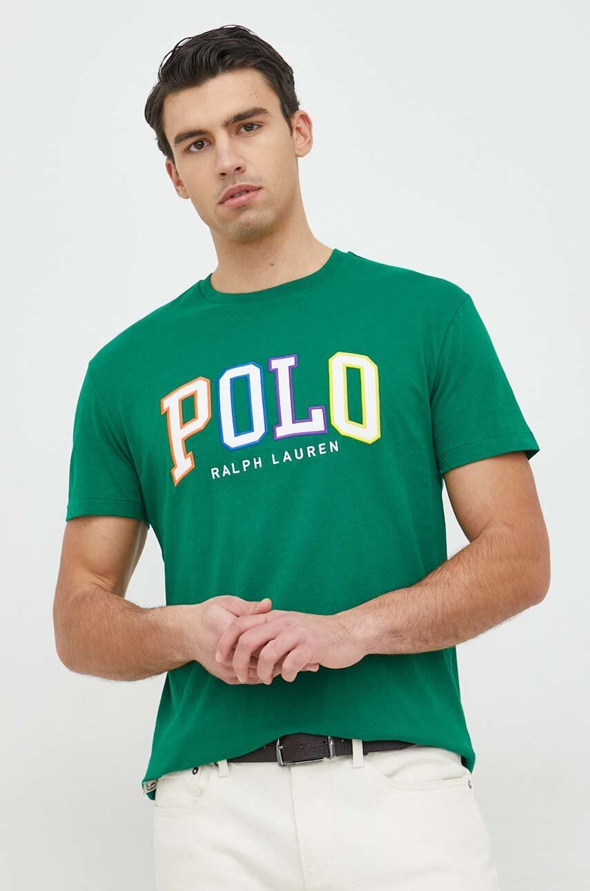 Polo Ralph Lauren Bavlnené tričko zelená farba s nášivkou - Pepit.sk