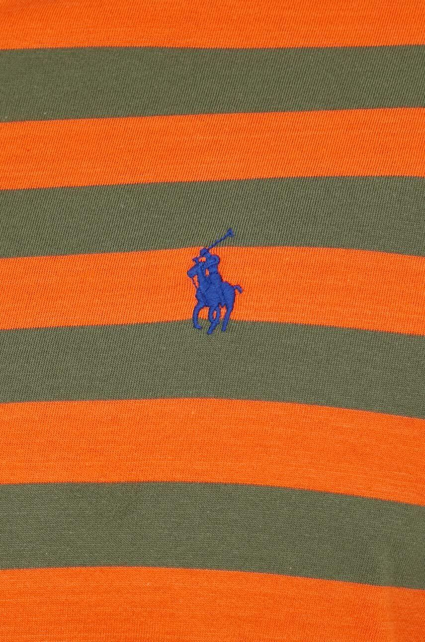 Polo Ralph Lauren Bavlnené tričko oranžová farba vzorované - Pepit.sk