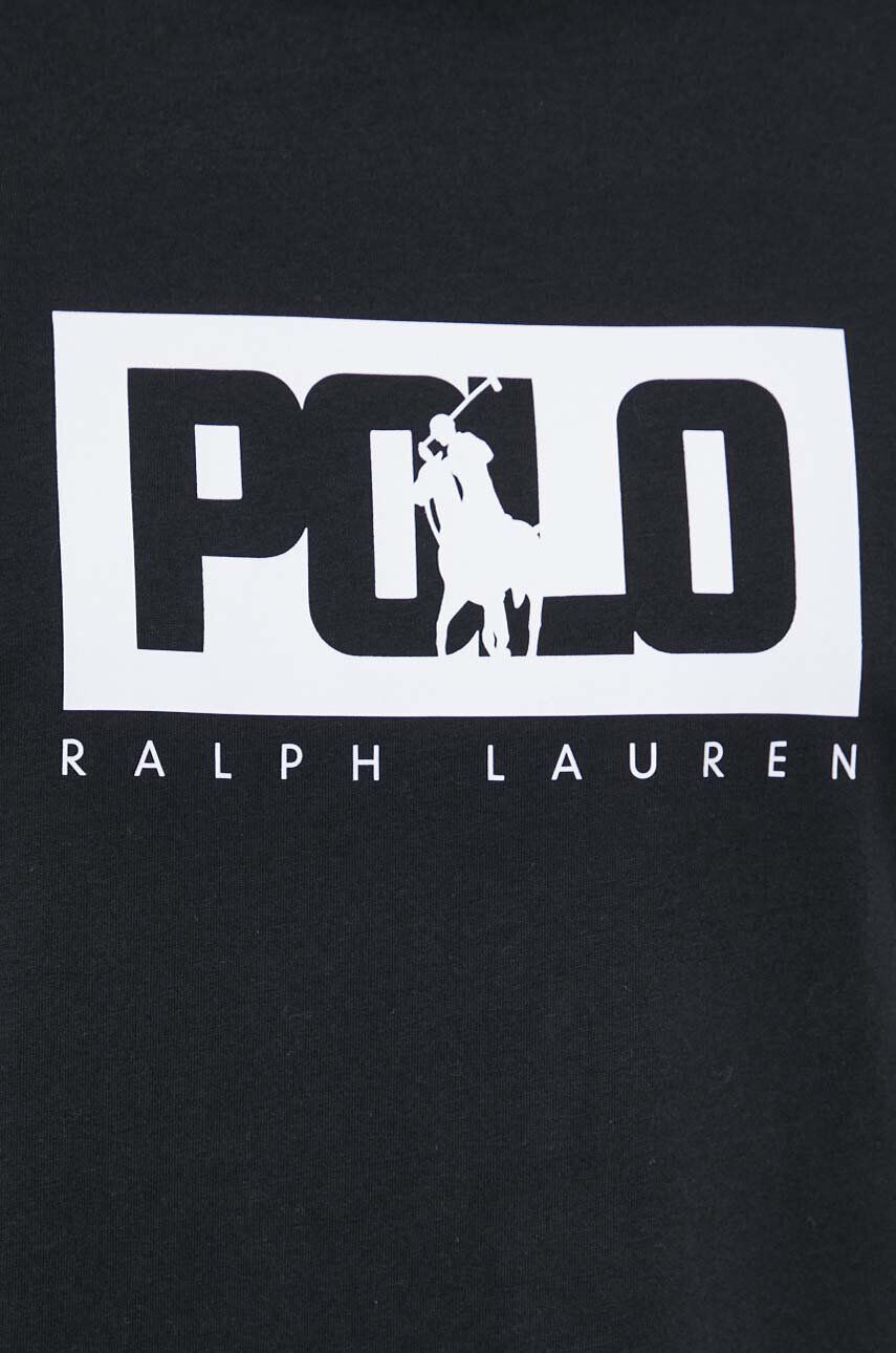 Polo Ralph Lauren Bavlnené tričko čierna farba s potlačou - Pepit.sk