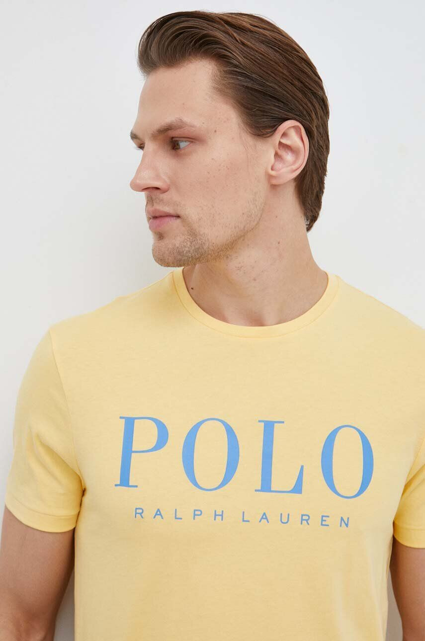 Polo Ralph Lauren Bavlnené tričko žltá farba s potlačou - Pepit.sk