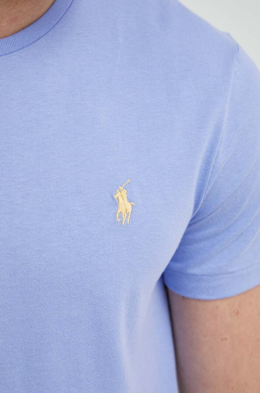 Polo Ralph Lauren Bavlnené tričko pánsky fialová farba jednofarebný - Pepit.sk