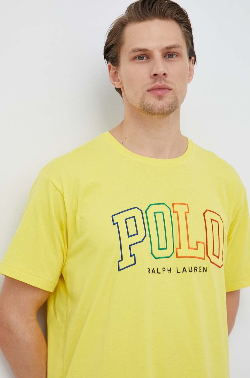 Polo Ralph Lauren Bavlnené tričko žltá farba s nášivkou - Pepit.sk