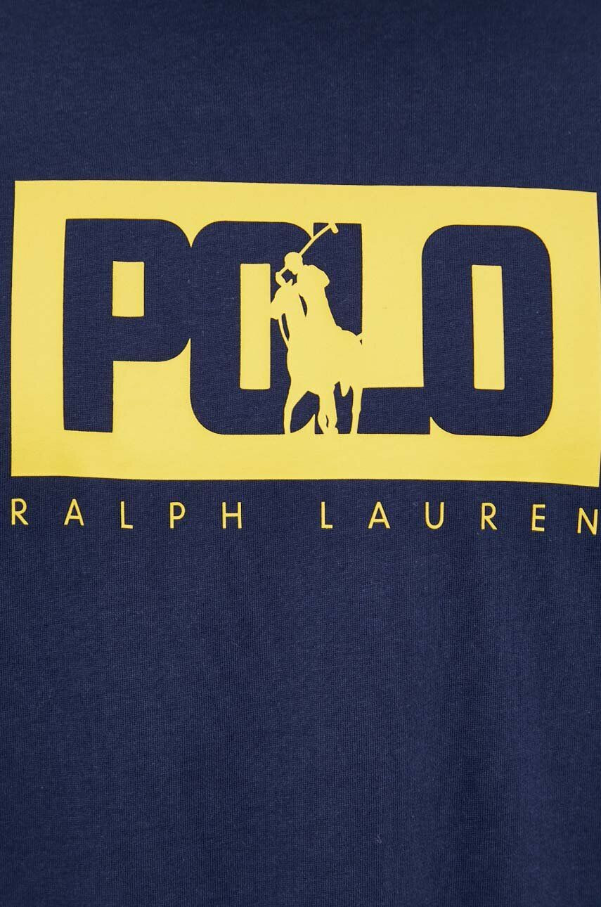 Polo Ralph Lauren Bavlnené tričko tmavomodrá farba s potlačou - Pepit.sk