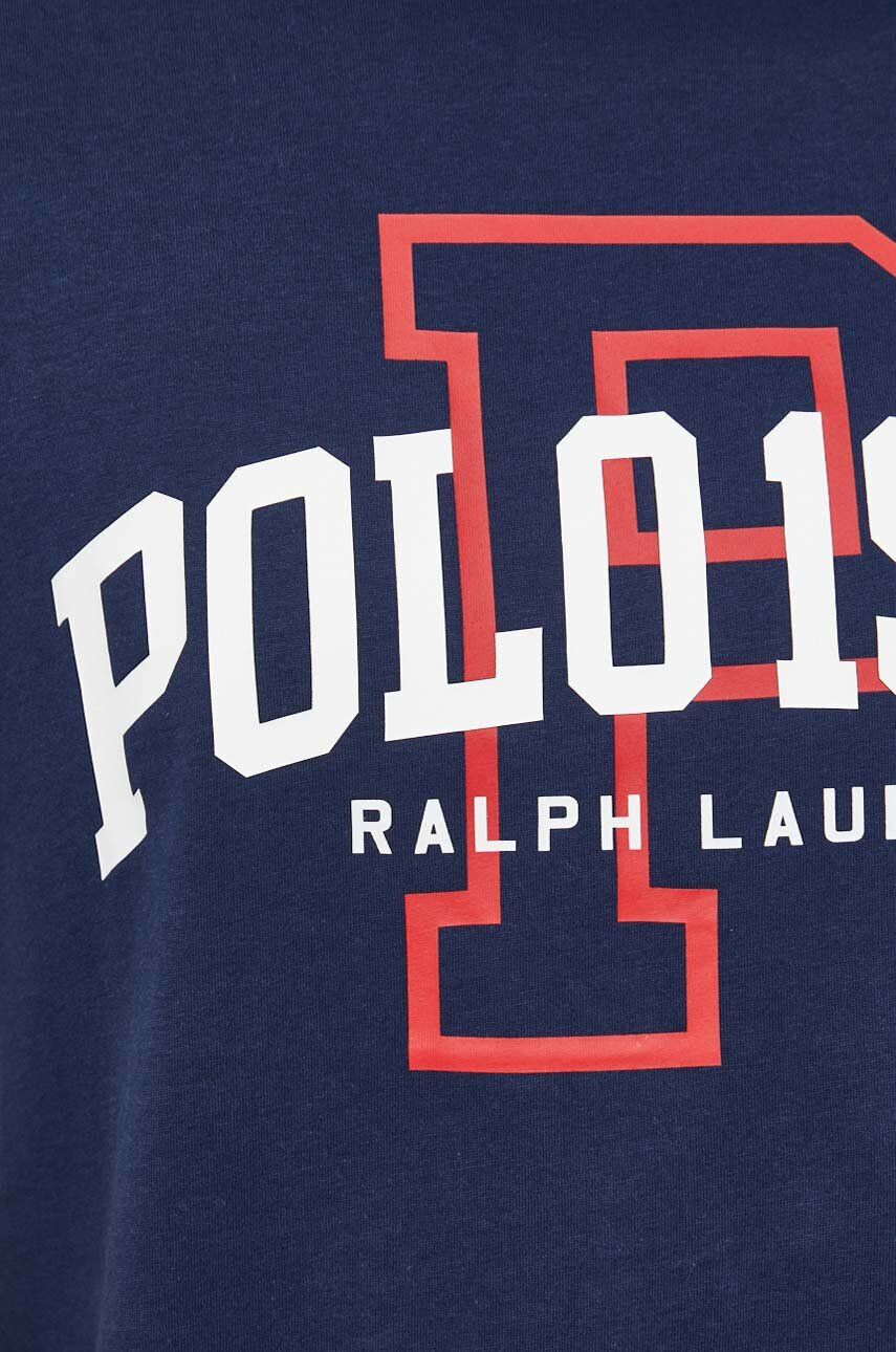 Polo Ralph Lauren Bavlnené tričko tmavomodrá farba s potlačou - Pepit.sk