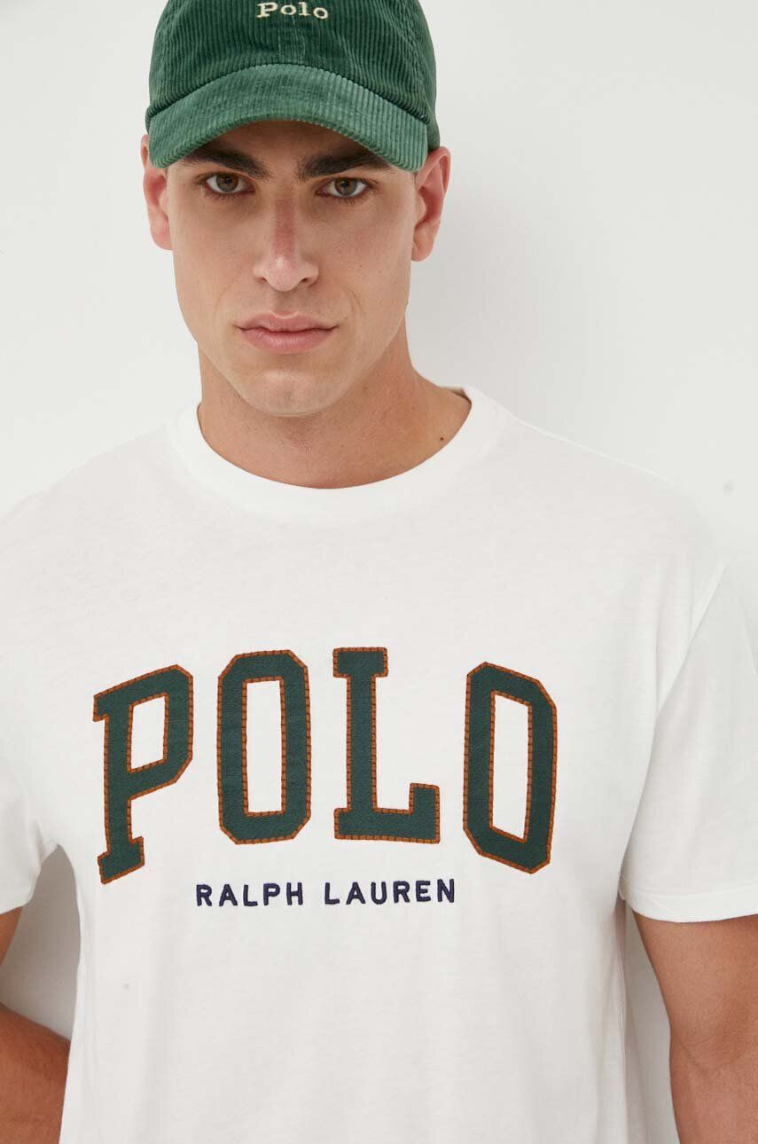 Polo Ralph Lauren Bavlnené tričko biela farba s nášivkou - Pepit.sk