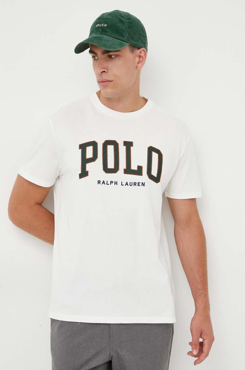 Polo Ralph Lauren Bavlnené tričko biela farba s nášivkou - Pepit.sk