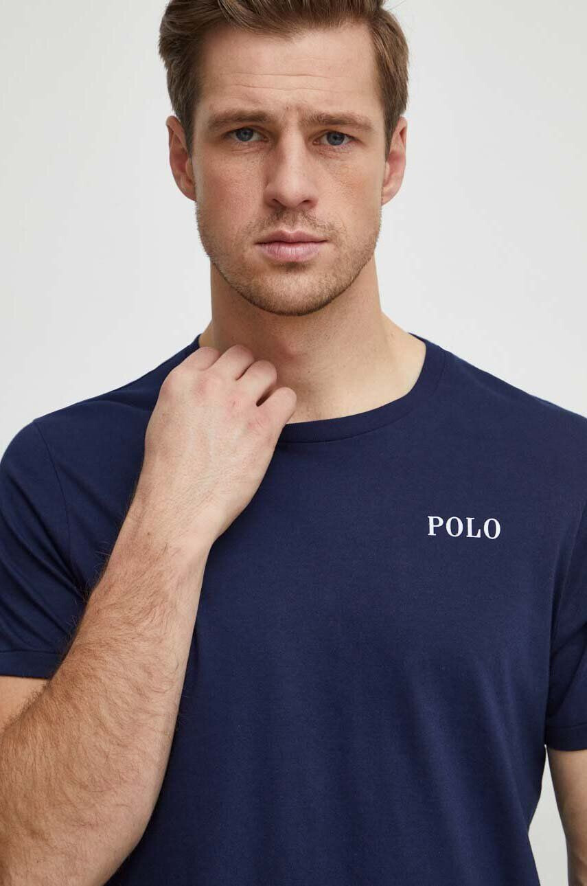 Polo Ralph Lauren Bavlnené tričko pánsky tmavomodrá farba s potlačou - Pepit.sk