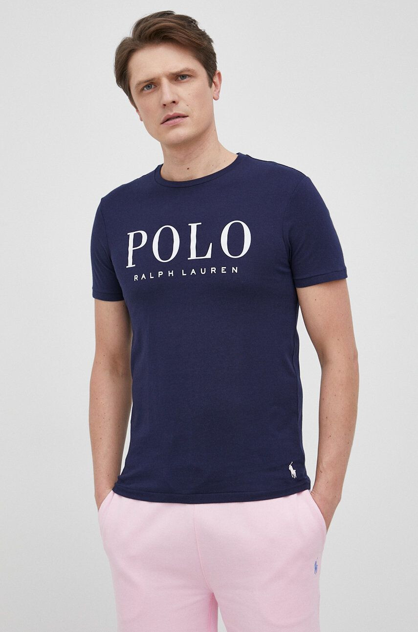 Polo Ralph Lauren Bavlnené tričko tmavomodrá farba jednofarebné - Pepit.sk