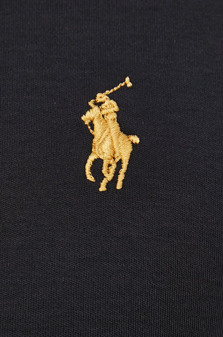 Polo Ralph Lauren Bavlnené tričko s dlhým rukávom čierna farba jednofarebné - Pepit.sk