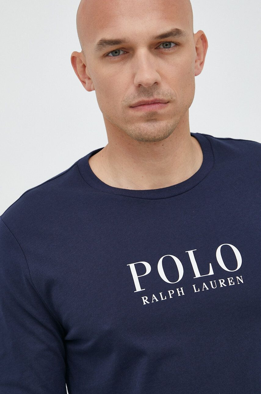 Polo Ralph Lauren Bavlnené tričko s dlhým rukávom tmavomodrá farba - Pepit.sk