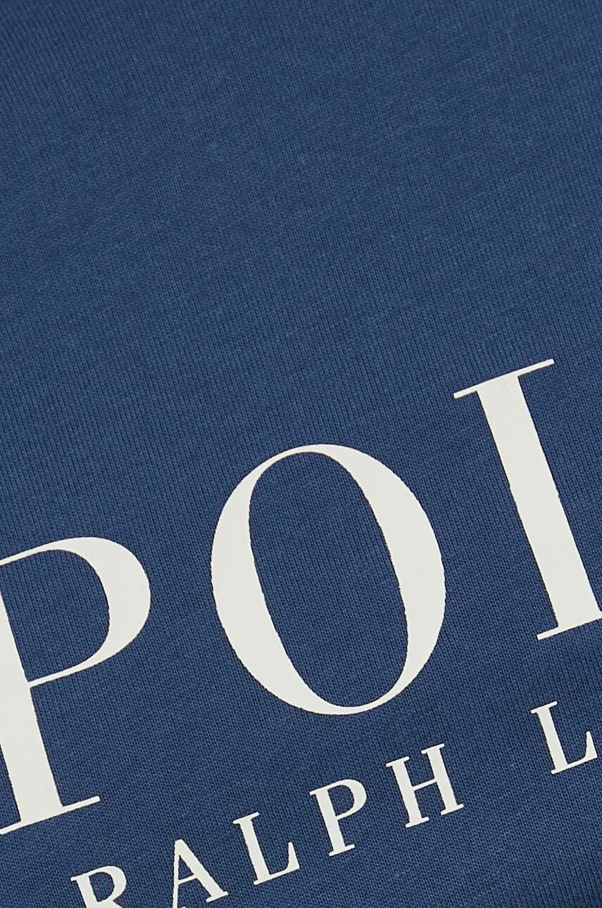 Polo Ralph Lauren Bavlnené tričko s dlhým rukávom tmavomodrá farba s potlačou - Pepit.sk