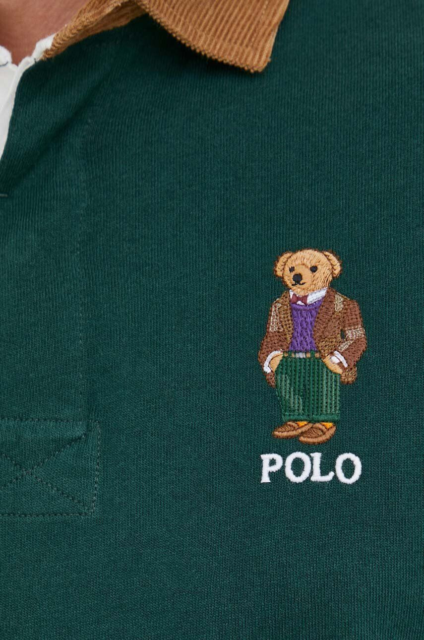 Polo Ralph Lauren Bavlnené tričko s dlhým rukávom zelená farba vzorovaný - Pepit.sk