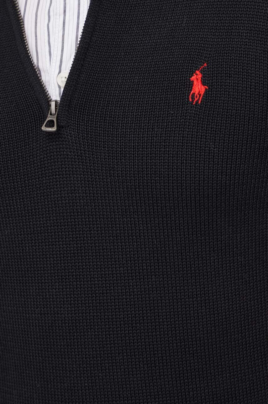 Polo Ralph Lauren Bavlnený sveter čierna farba teplý - Pepit.sk