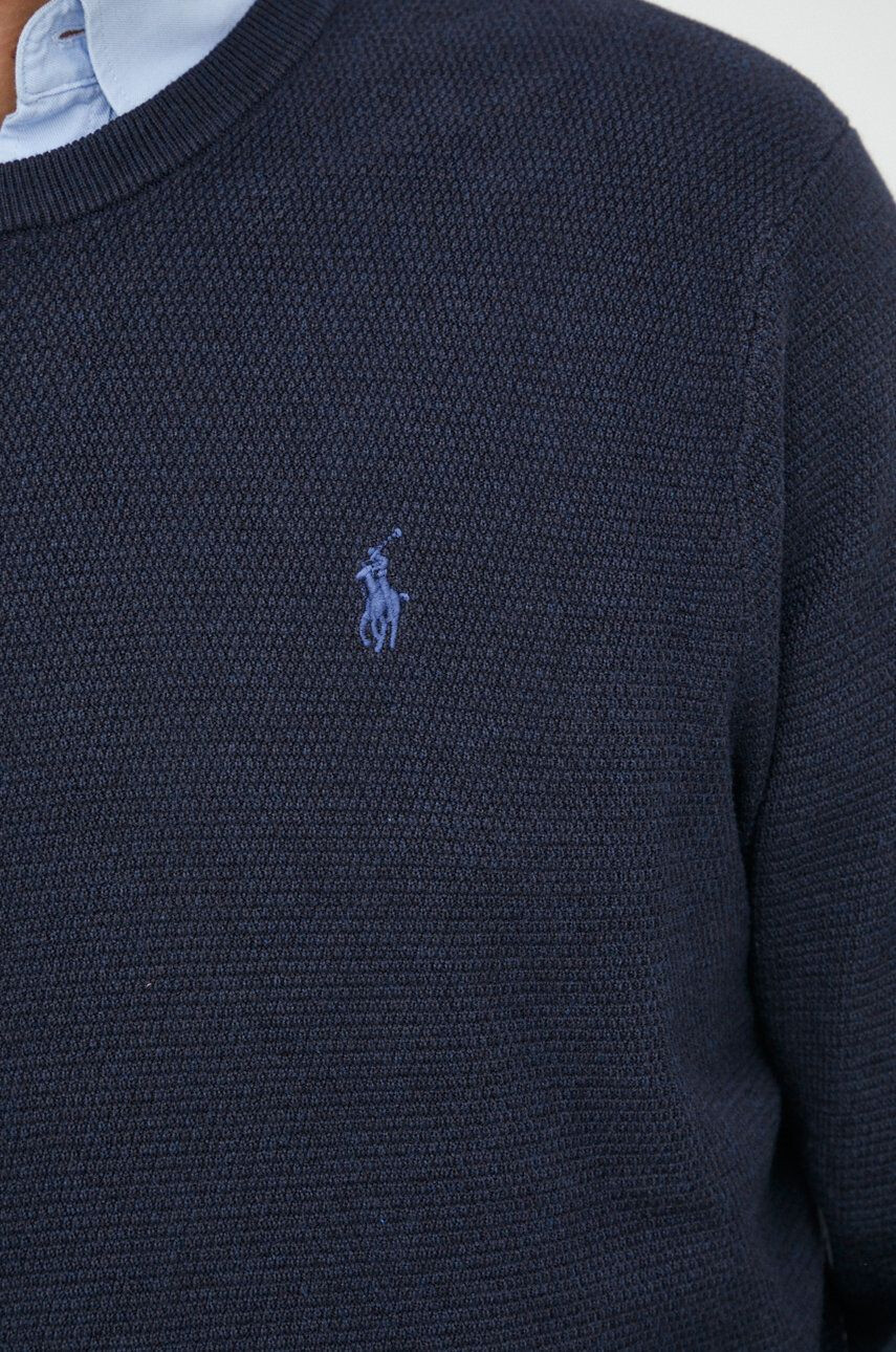 Polo Ralph Lauren Bavlnený sveter pánsky tmavomodrá farba tenký - Pepit.sk