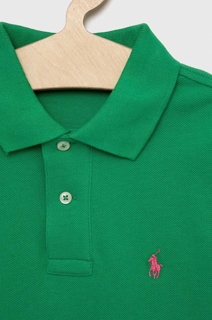 Polo Ralph Lauren Detská bavlenná polokošeľa zelená farba jednofarebný - Pepit.sk