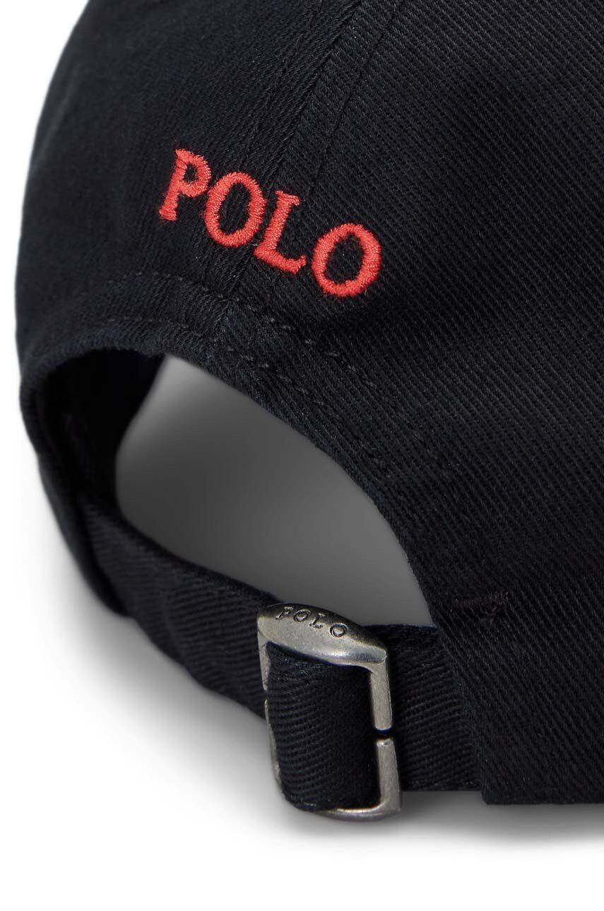 Polo Ralph Lauren Detská bavlnená šiltovka čierna farba s nášivkou - Pepit.sk