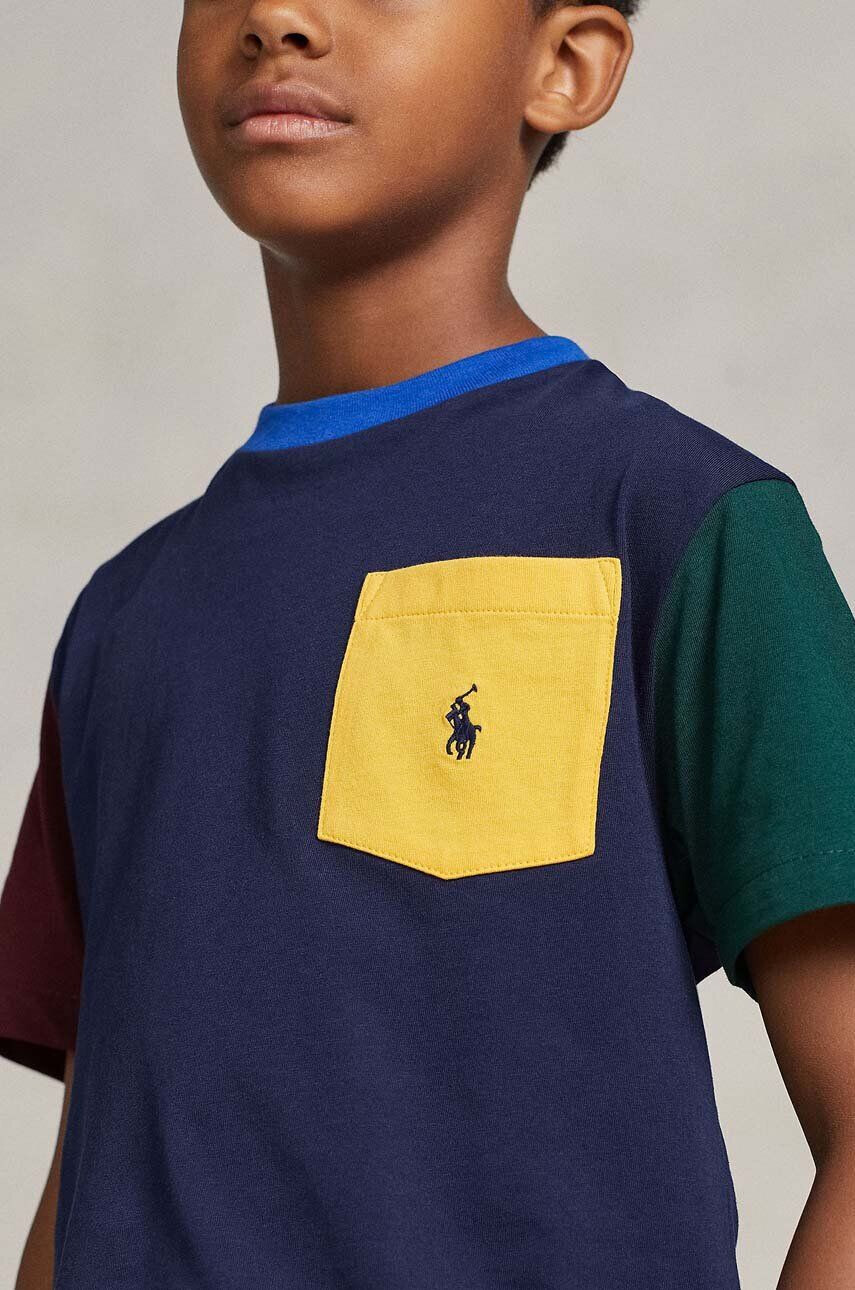 Polo Ralph Lauren Detské bavlnené tričko tmavomodrá farba vzorovaný - Pepit.sk