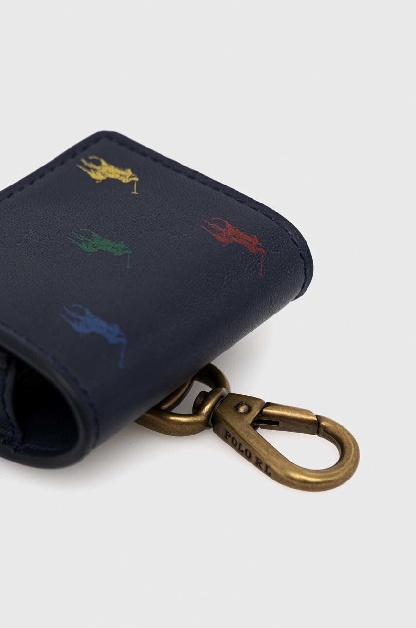 Polo Ralph Lauren Kožené puzdro pre airpods tmavomodrá farba - Pepit.sk