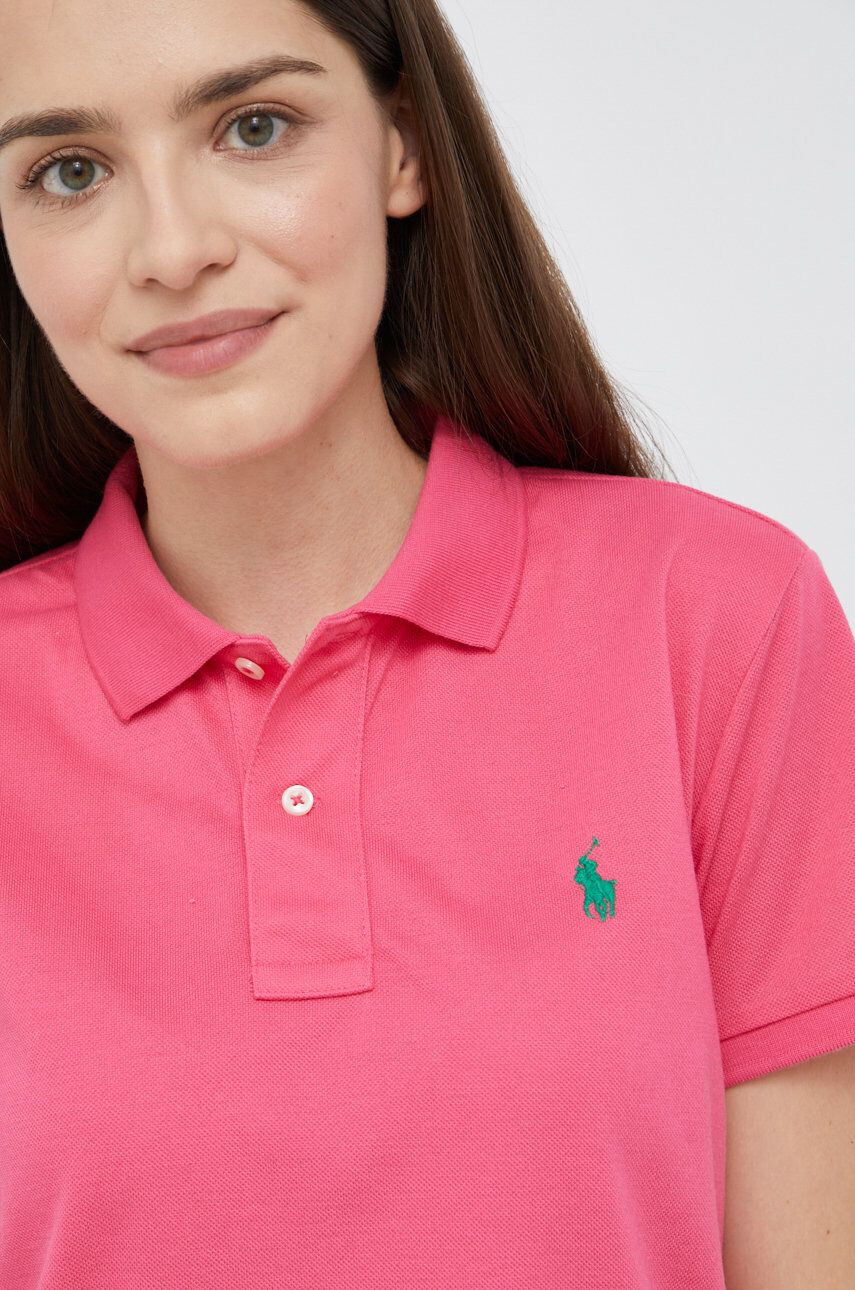 Polo Ralph Lauren Polo tričko dámsky ružová farba s golierom - Pepit.sk