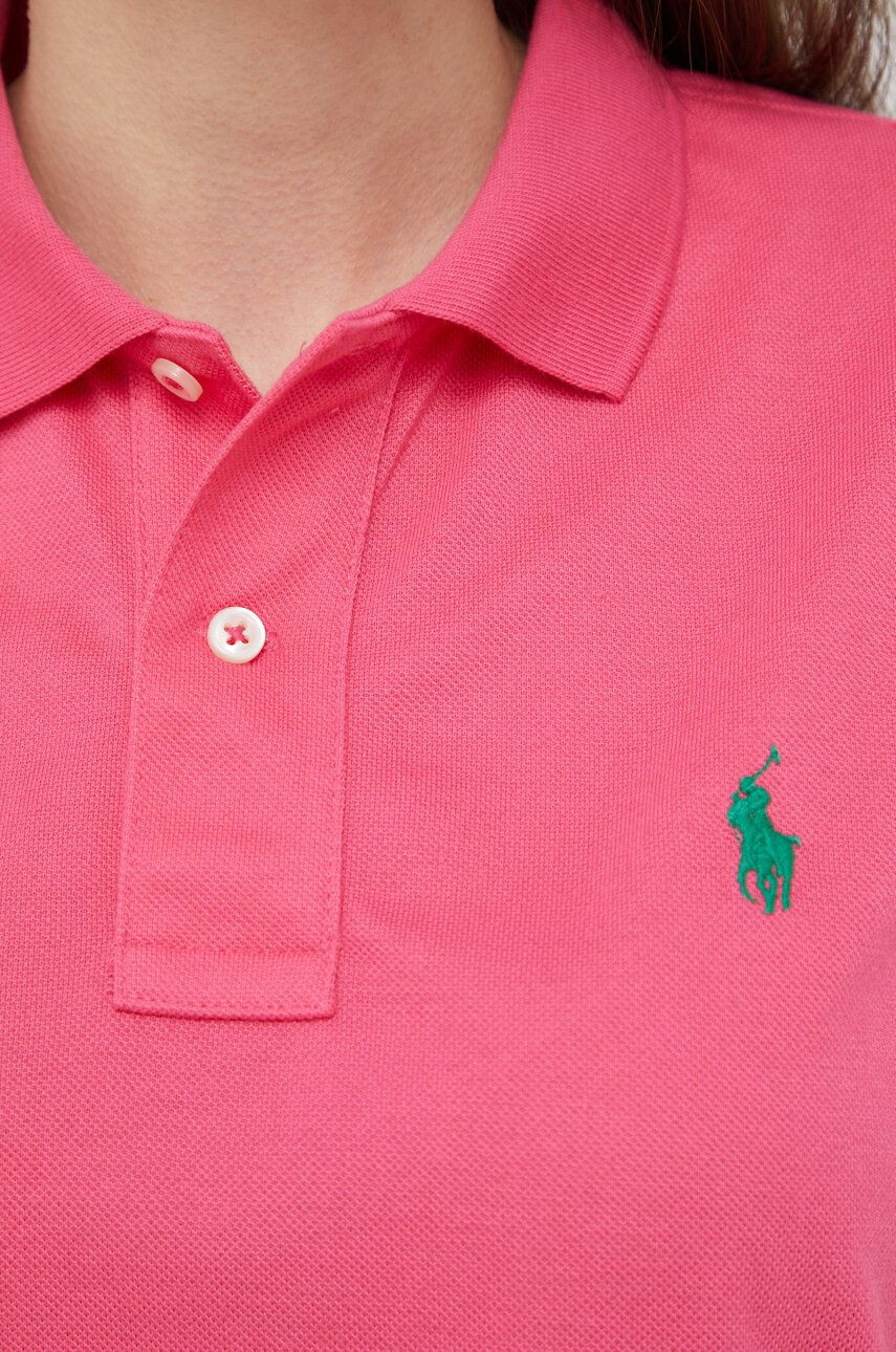 Polo Ralph Lauren Polo tričko dámsky ružová farba s golierom - Pepit.sk