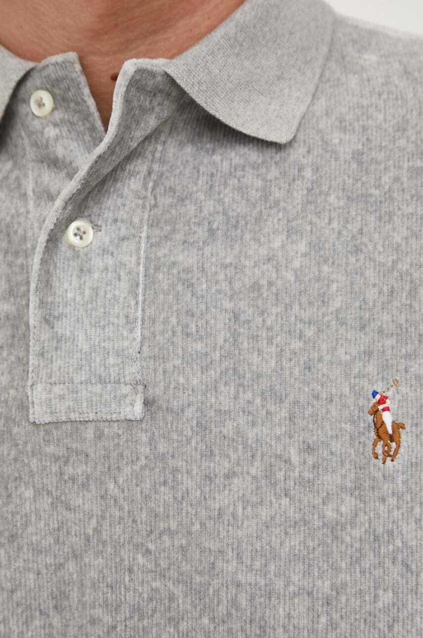 Polo Ralph Lauren Polo tričko pánsky šedá farba melanžový - Pepit.sk