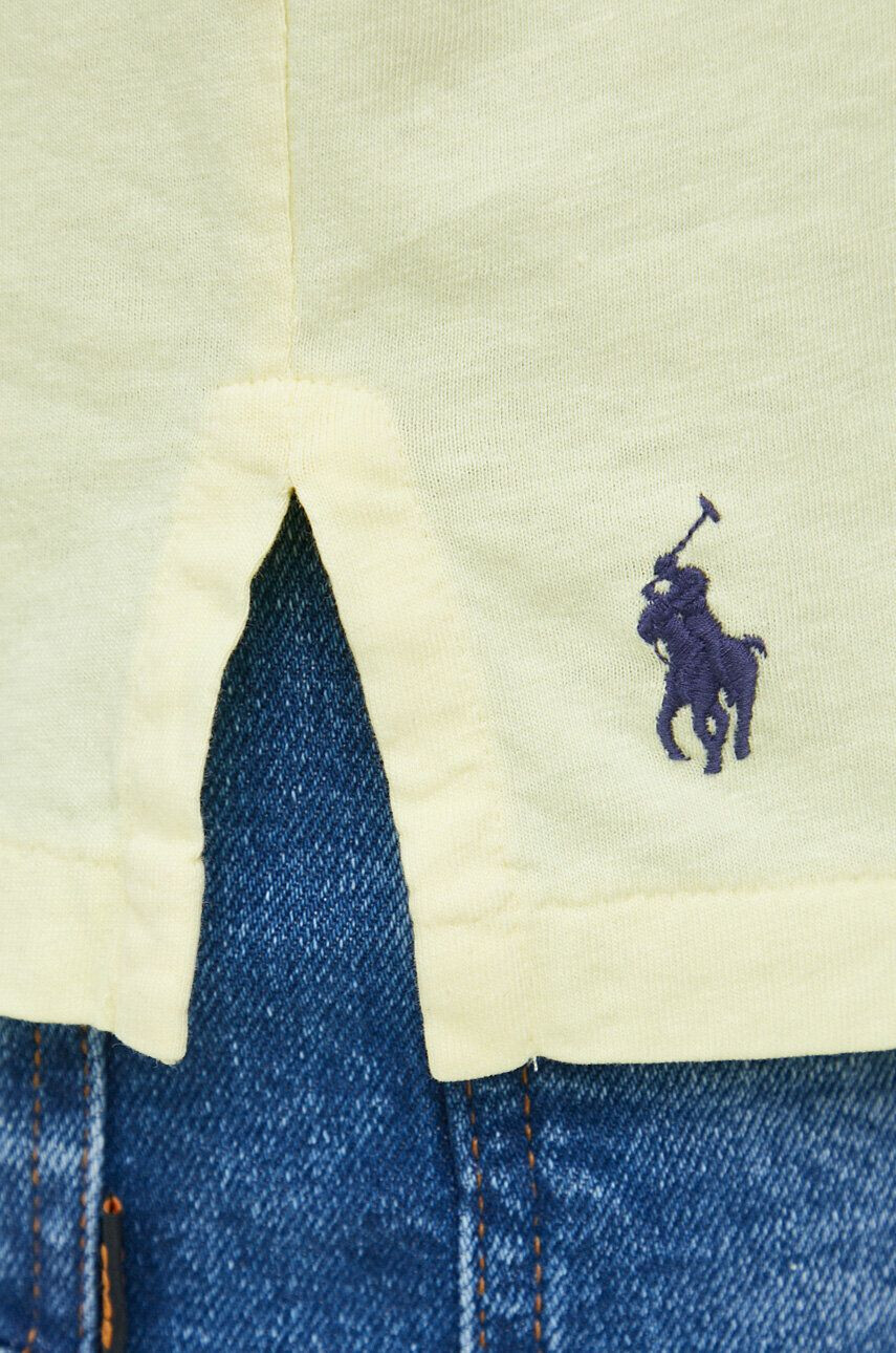 Polo Ralph Lauren Polo tričko s prímesou ľanu žltá farba jednofarebné - Pepit.sk