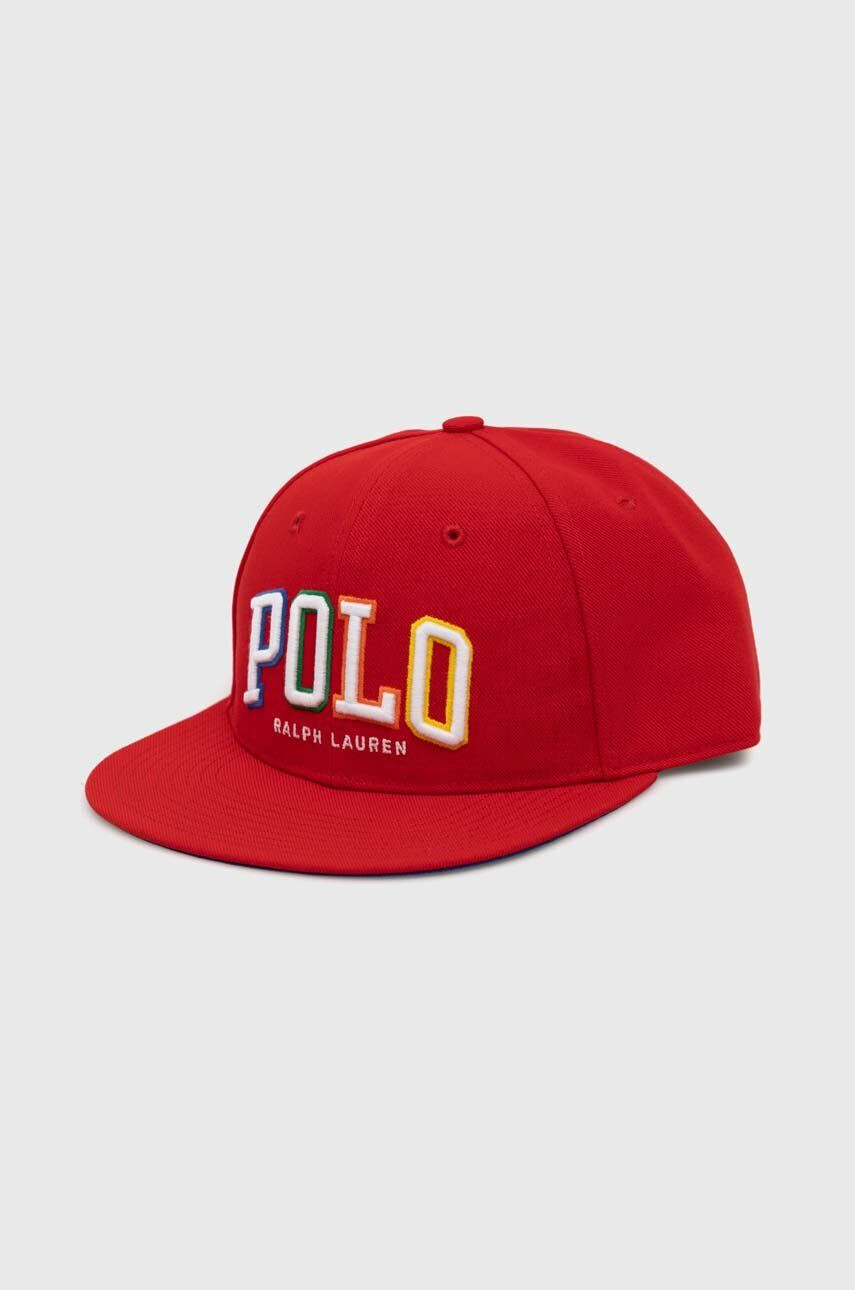 Polo Ralph Lauren Šiltovka červená farba s nášivkou - Pepit.sk