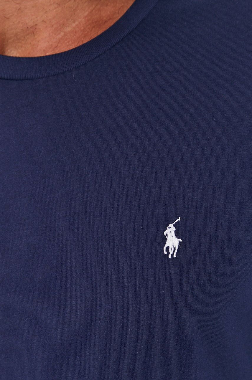 Polo Ralph Lauren Tričko s dlhým rukávom pánske tmavomodrá farba jednofarebné - Pepit.sk