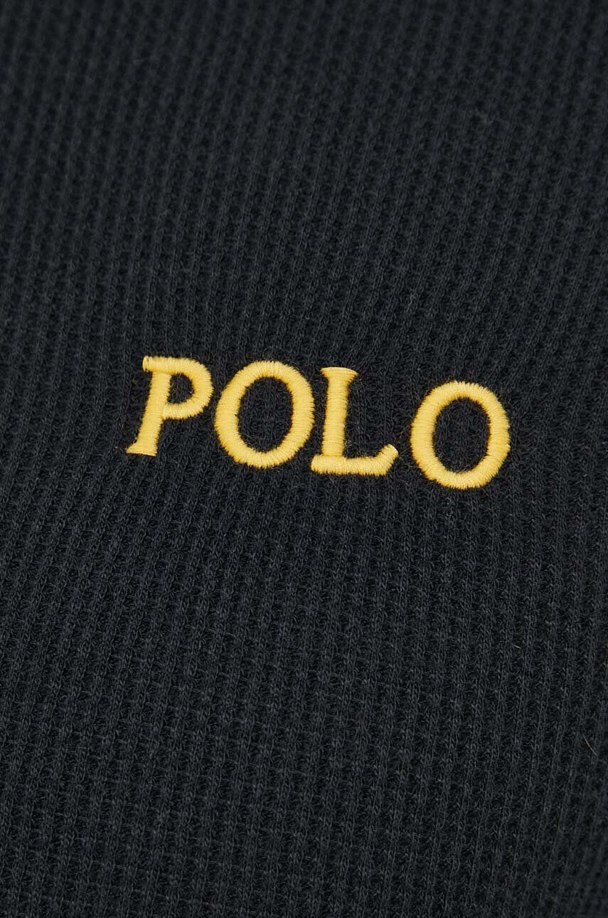 Polo Ralph Lauren Tričko s dlhým rukávom pánske čierna farba jednofarebné - Pepit.sk