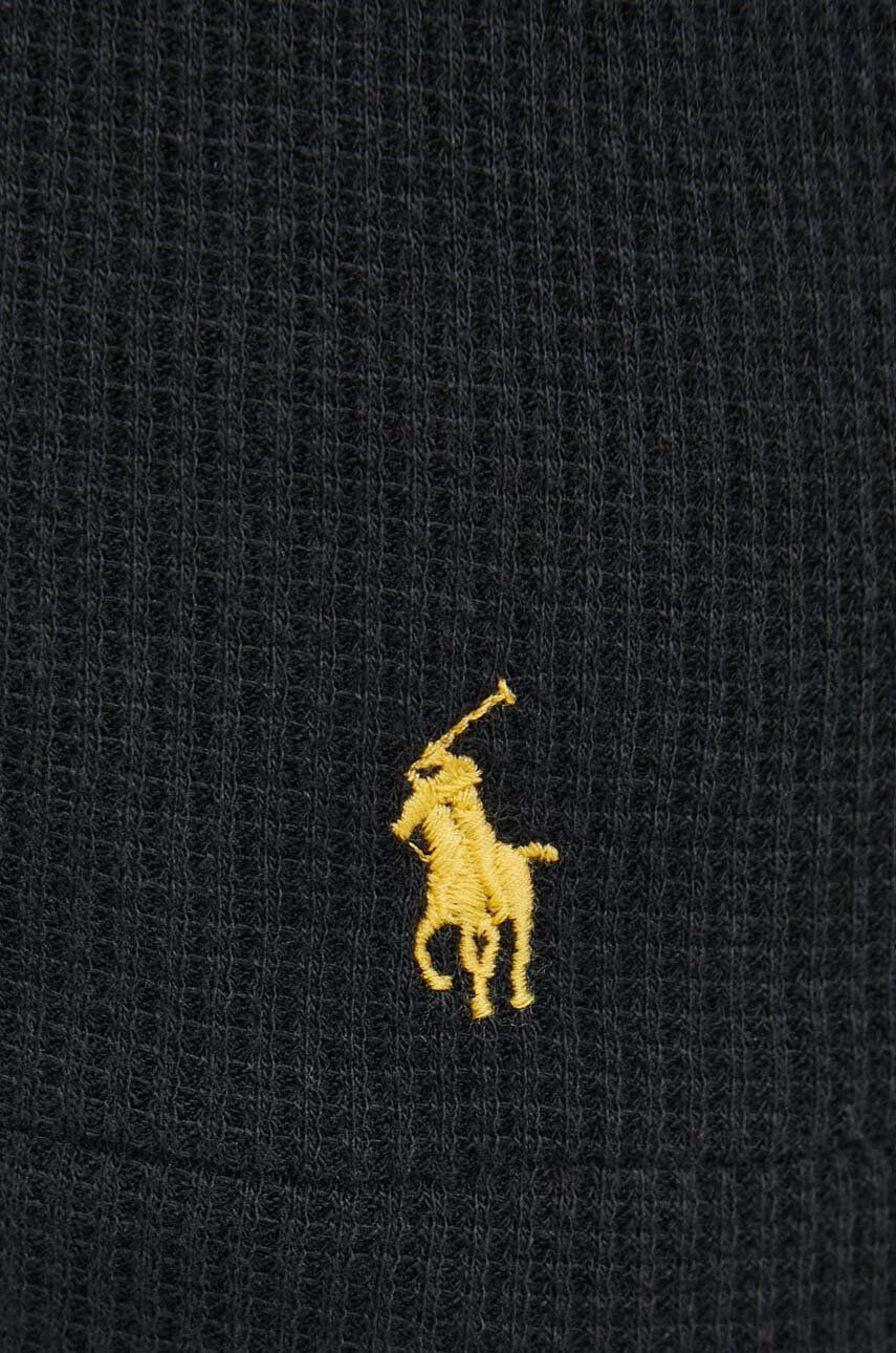 Polo Ralph Lauren Tričko s dlhým rukávom pánske čierna farba jednofarebné - Pepit.sk