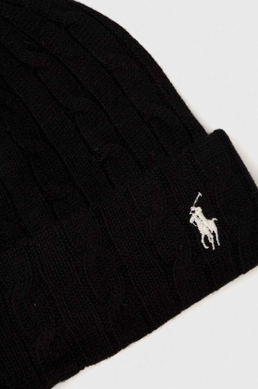 Polo Ralph Lauren Vlnená čiapka čierna farba vlnená - Pepit.sk