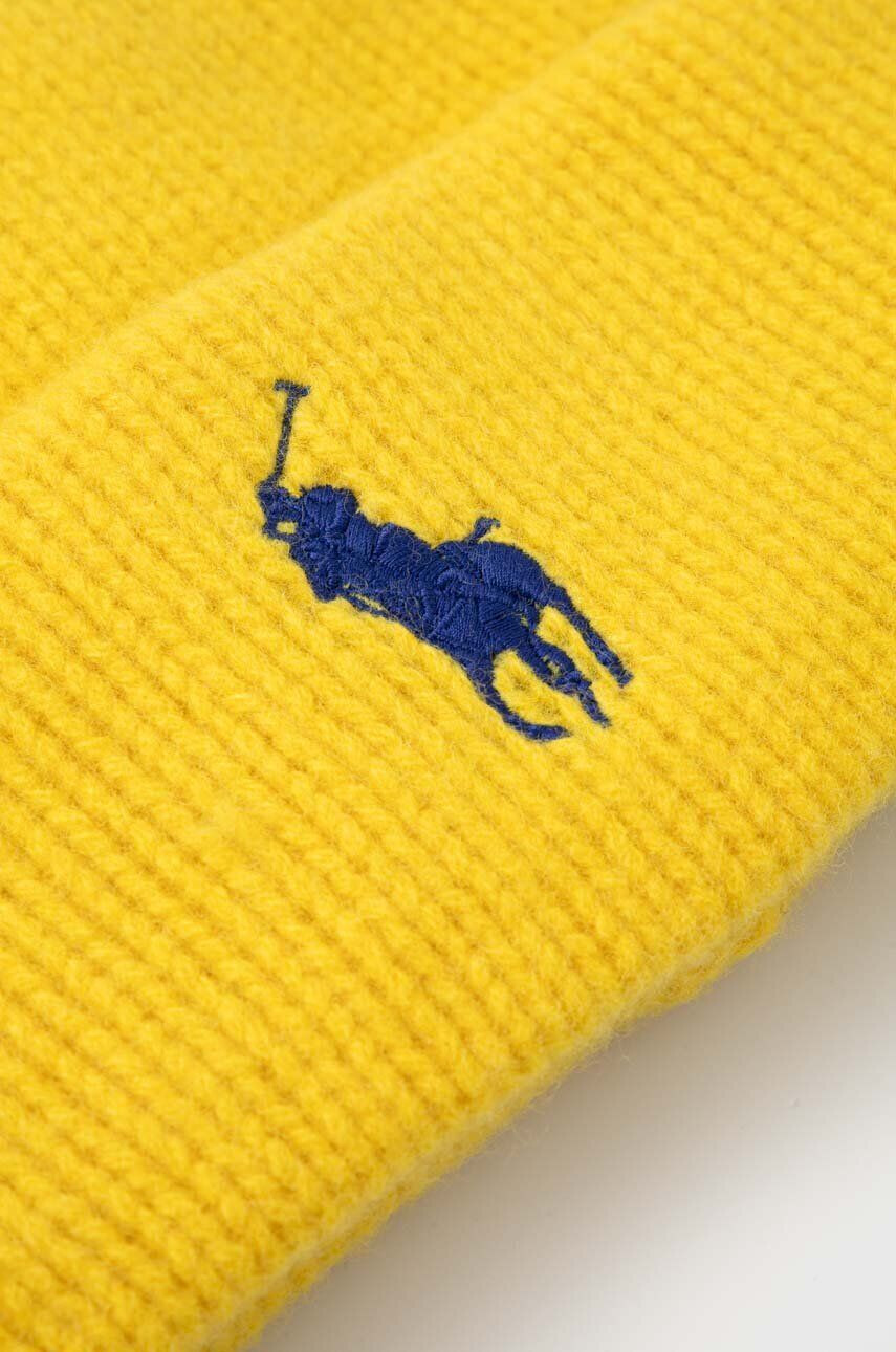 Polo Ralph Lauren Vlnená čiapka žltá farba z hrubej pleteniny vlnená - Pepit.sk