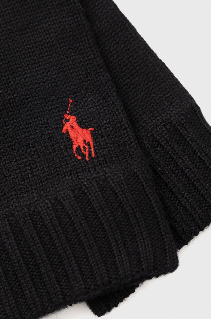 Polo Ralph Lauren Vlnené rukavice pánske čierna farba - Pepit.sk