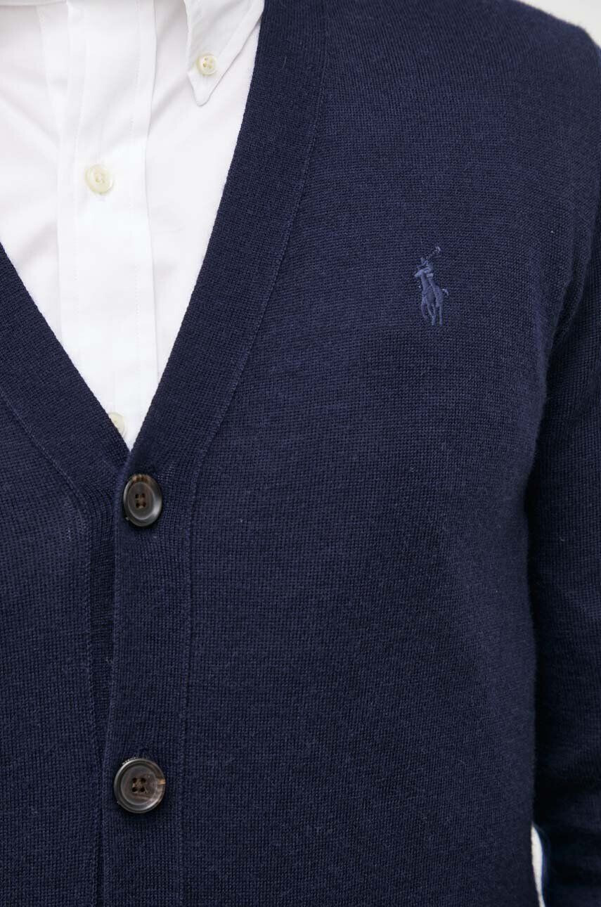 Polo Ralph Lauren Vlnený kardigán tmavomodrá farba - Pepit.sk