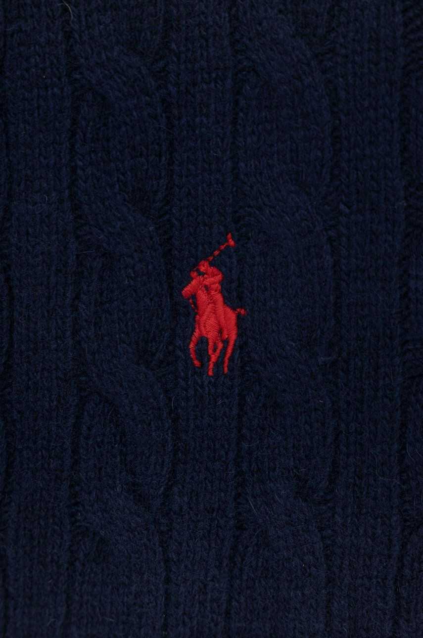 Polo Ralph Lauren Vlnený šál tmavomodrá farba jednofarebný - Pepit.sk