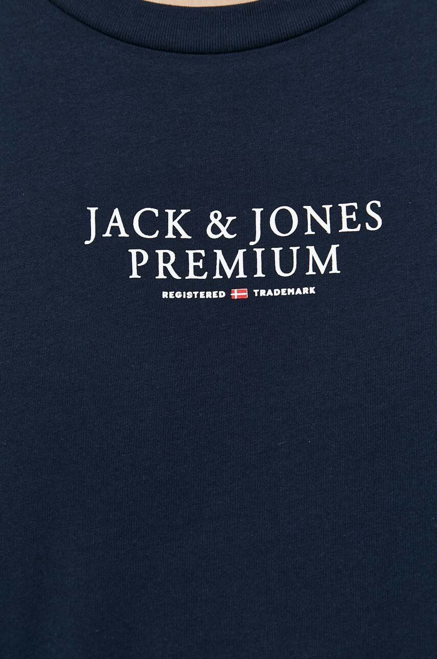 Premium by Jack&Jones Bavlnené tričko Archie tmavomodrá farba s potlačou - Pepit.sk