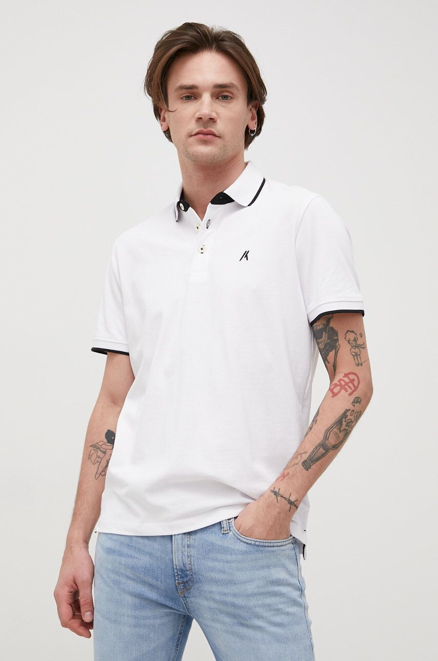 Produkt by Jack & Jones Bavlnené polo tričko biela farba jednofarebné - Pepit.sk