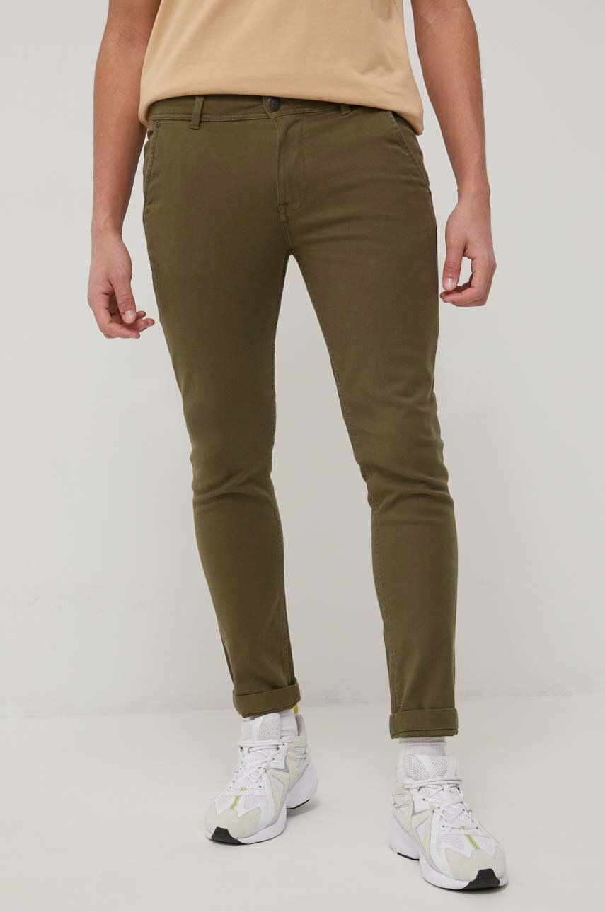 Produkt by Jack & Jones Nohavice pánske zelená farba priliehavé - Pepit.sk