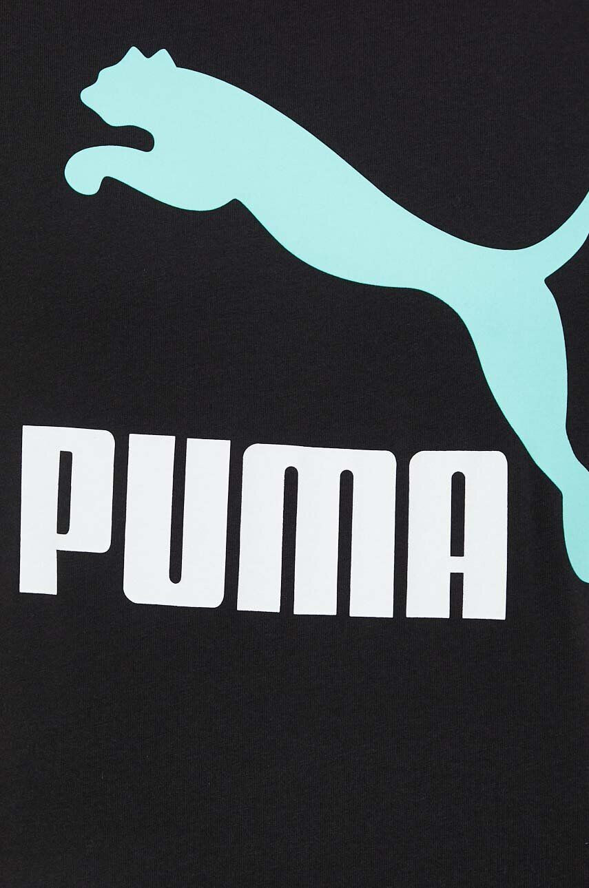 Puma Bavlnené tričko čierna farba s potlačou - Pepit.sk