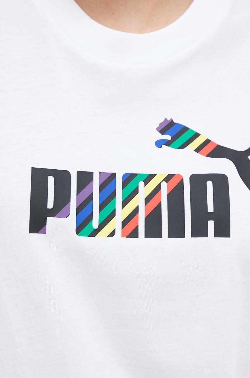 Puma Bavlnené tričko biela farba - Pepit.sk