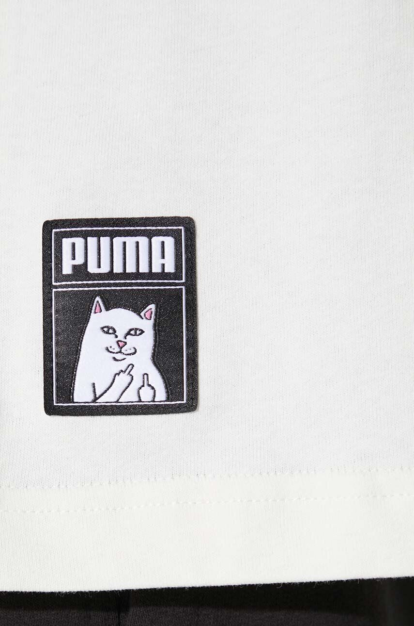 Puma Bavlnené tričko X RIPNDIP béžová farba s potlačou - Pepit.sk