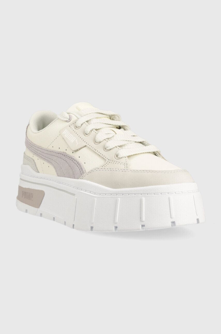 Puma Kožené tenisky Mayze Stack Luxe Wns 389853-05 biela farba - Pepit.sk