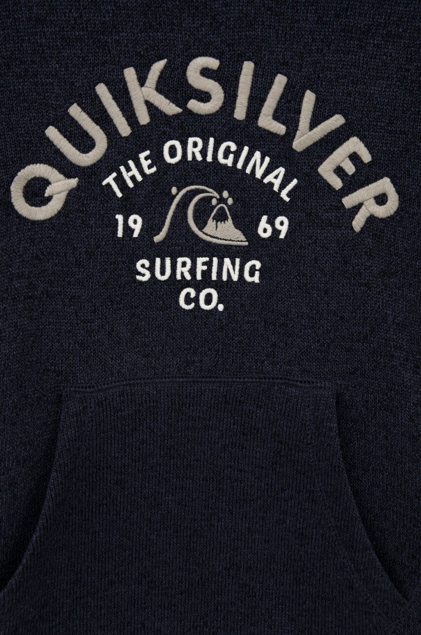 Quiksilver Detská mikina tmavomodrá farba s kapucňou s nášivkou - Pepit.sk