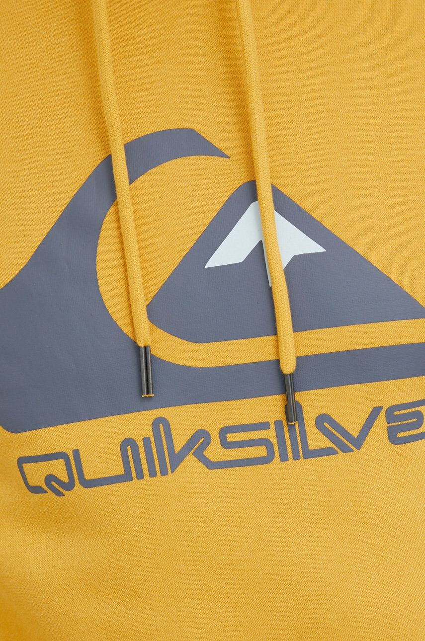 Quiksilver Mikina pánska žltá farba s kapucňou s potlačou - Pepit.sk