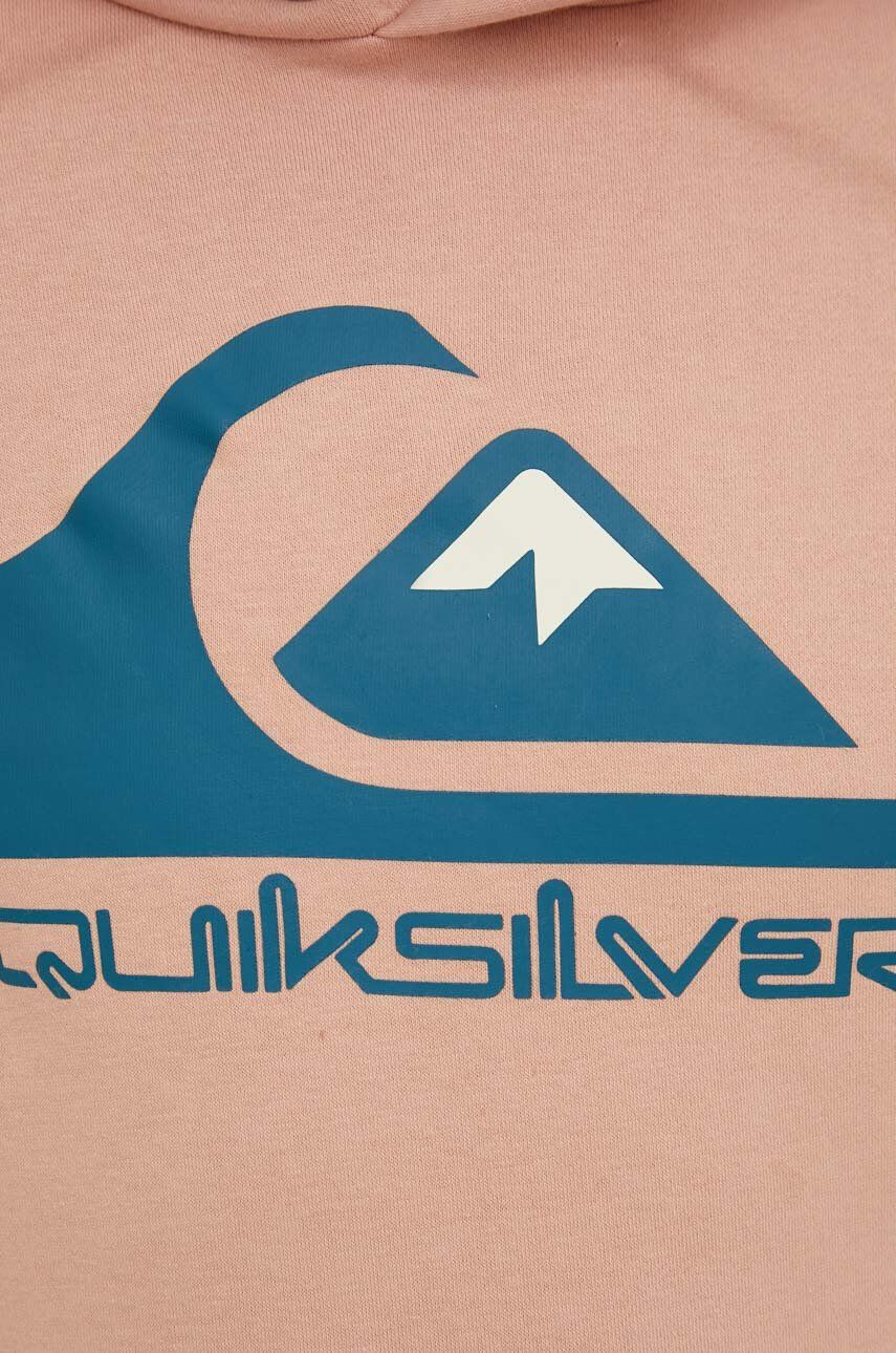 Quiksilver Mikina pánska žltá farba s kapucňou s potlačou - Pepit.sk