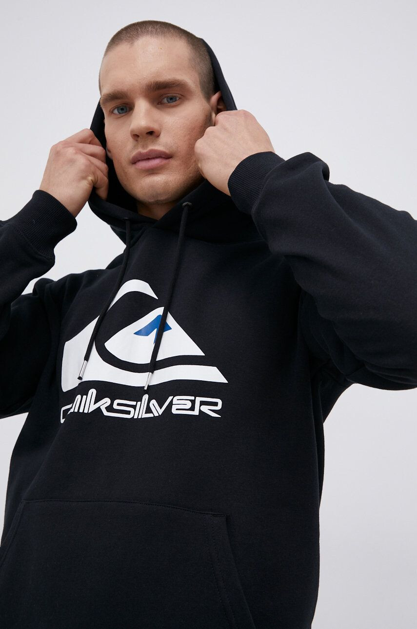 Quiksilver Mikina pánska čierna farba s potlačou - Pepit.sk